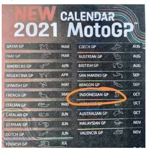 Bocoran Jadwal MotoGP Indonesia 2021 Di Sirkuit Mandalika